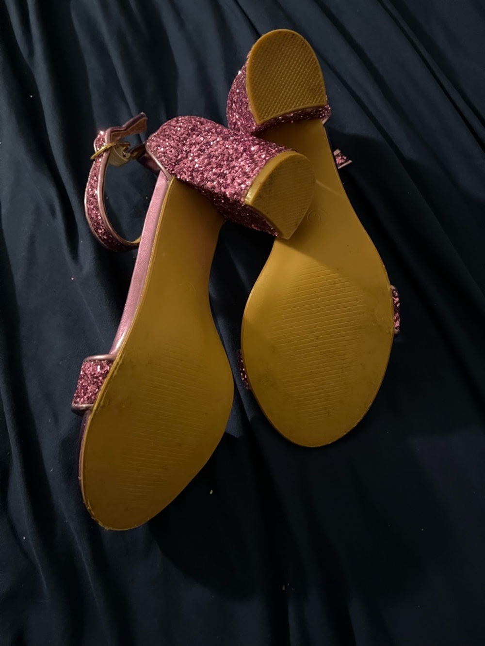 Purple Glitter Ankle-Strap block heels - Picture 2 of 3